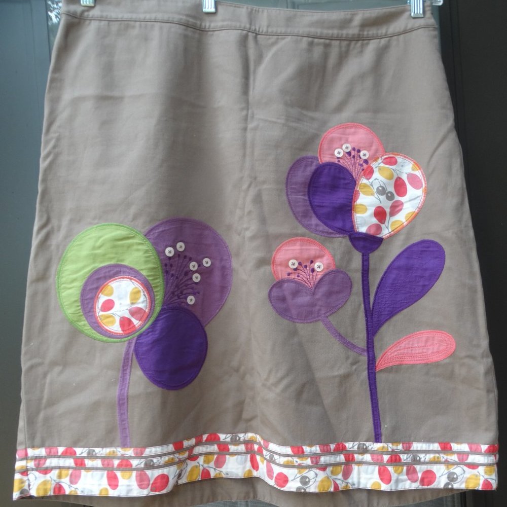 Boden Multicolor Embroidered Floral Skirt 14L - Picture 6 of 10